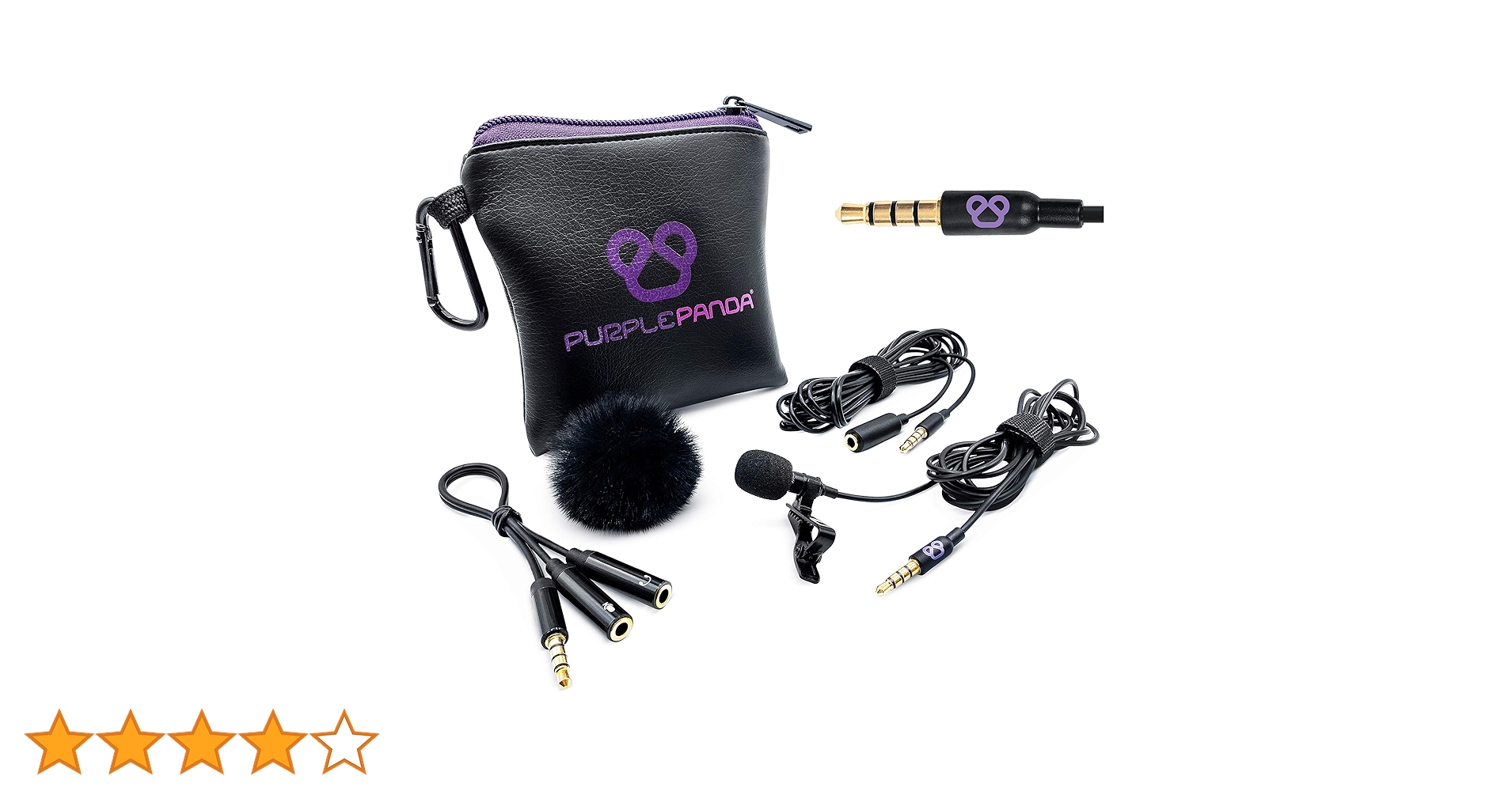 Purple Panda Smartphone Lavalier Lapel Microphone with 3.5mm Plug